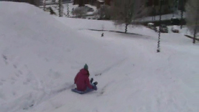 sledding at Libby Hill