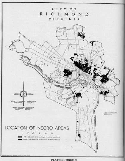 "Location of Negro areas" (Bartholomew’s 1946 Master Plan)
