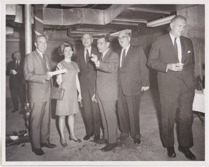 Philip Johnson (2nd from right)  / Dedication of the WRVA building (May 29, 1968)