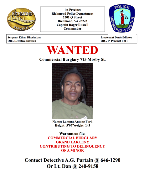Wanted Poster-Lamont Antone Ford